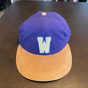 Vintage Washington Huskies Suede Brim Leather Adjustable Hat by KP UDUB